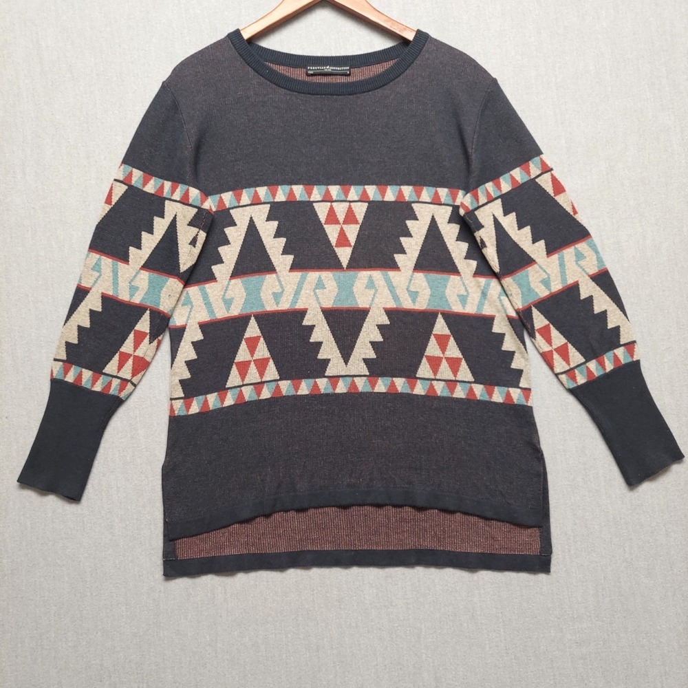 Peruvian Connection Womens M Pima Cotton Tunic Sweater Southwestern Geometric
